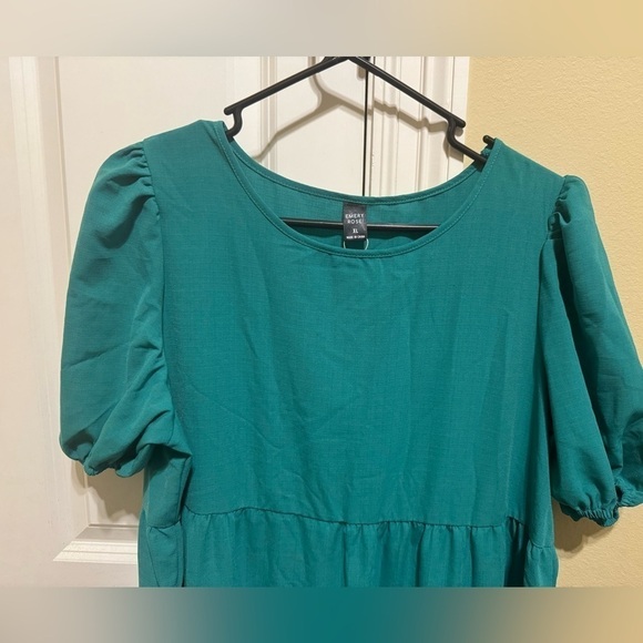 Emery Rose Green Dress Short Sleeve Long Dress Sz XL - Picture 2 of 11